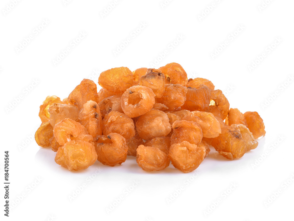 Dried longan isolated on white Dried longan isolated on white