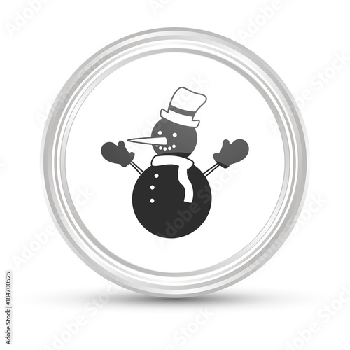 Weißer Button - Schneemann - Weihnachten