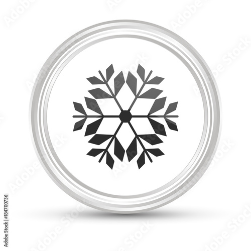 Weißer Button - Schnee Flocke