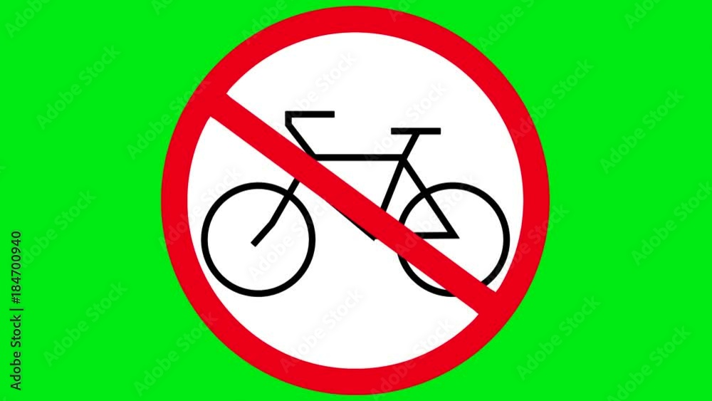 sign prohibiting to drive on a bike.animated video sign prohibiting to drive on a bike.animated video