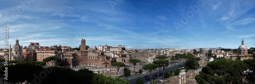 Roma, Italia. Vista panoramica Foro Traiano dall'alto. 