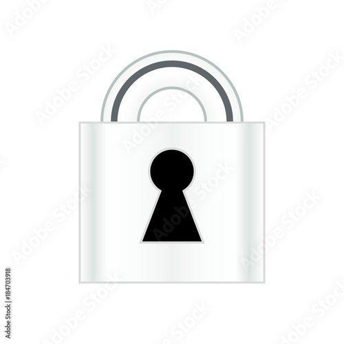 Closed lock,  on white background. photo