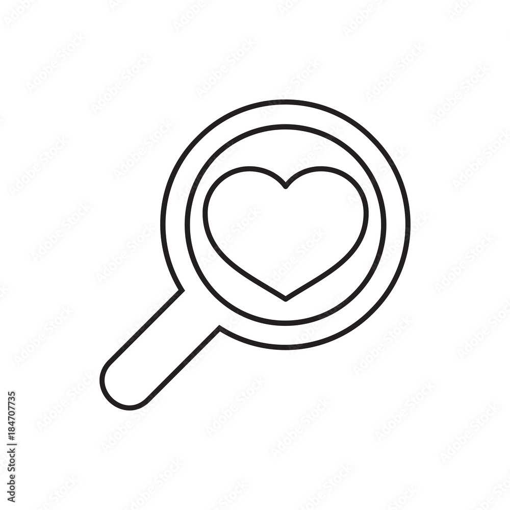 heart search icon illustration heart search icon illustration