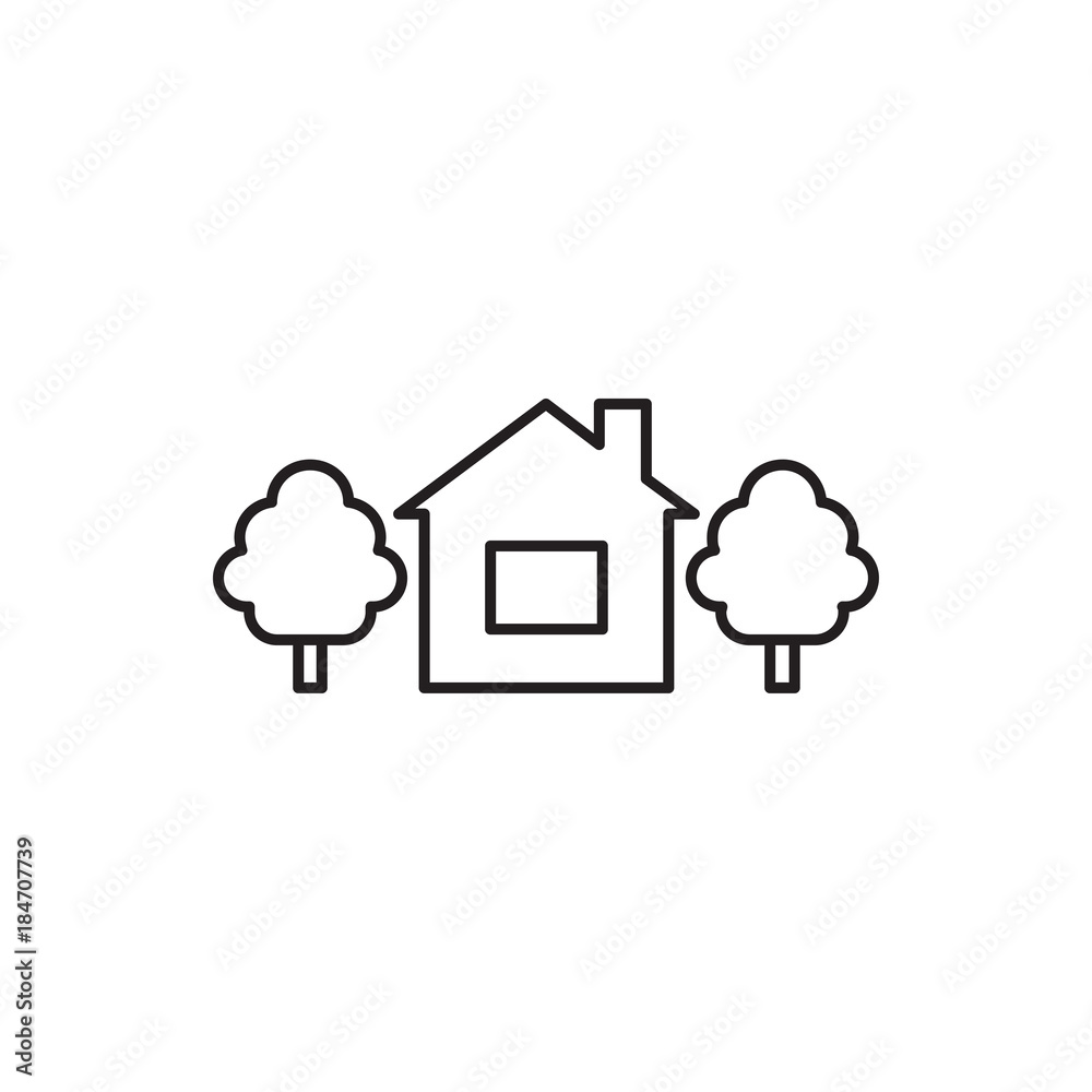 Fototapeta premium house and tree icon illustration