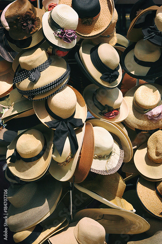 Female lovely hats stand in New York