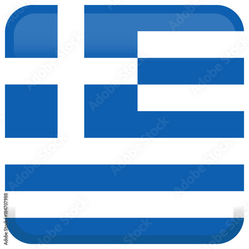 Flag of Greece. Abstract concept, icon, square, button. Vector illustration on white background.