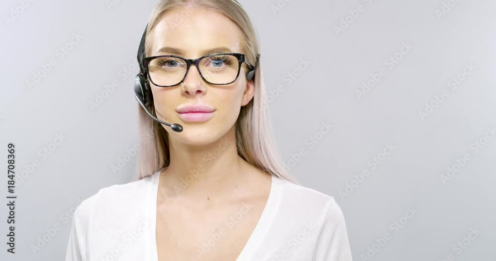 Customer service or support representative with headset Customer service or support representative with headset