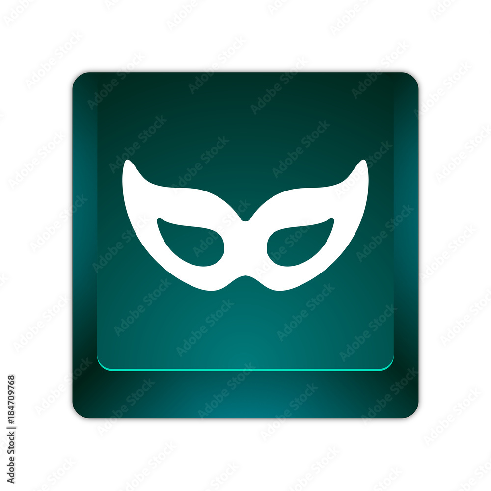grüne 3D Taste - Maske - Maskenball