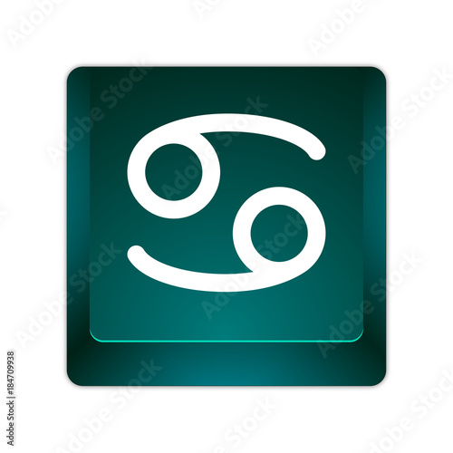 grüne 3D Taste - Krebs - Tierkreiszeichen