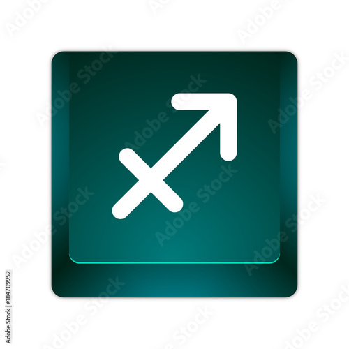 grüne 3D Taste - Schütze - Tierkreiszeichen