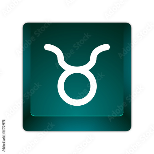 grüne 3D Taste - Stier - Tierkreiszeichen