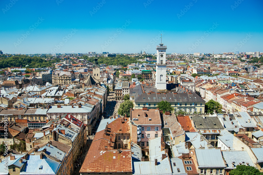 Lviv  city panorama view
