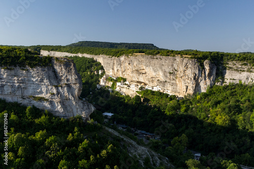 Bakhchisaray Cave Monastery, Crimea. View from the mountains