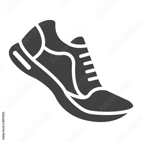 Fotótapéta Running shoes glyph icon, fitness and sport, gym sign vector graphics, a solid pattern on a white background, eps 10