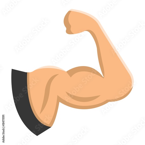 Arm Muscle flat icon, fitness and sport, biceps sign vector graphics, a colorful solid pattern on a white background, eps 10.