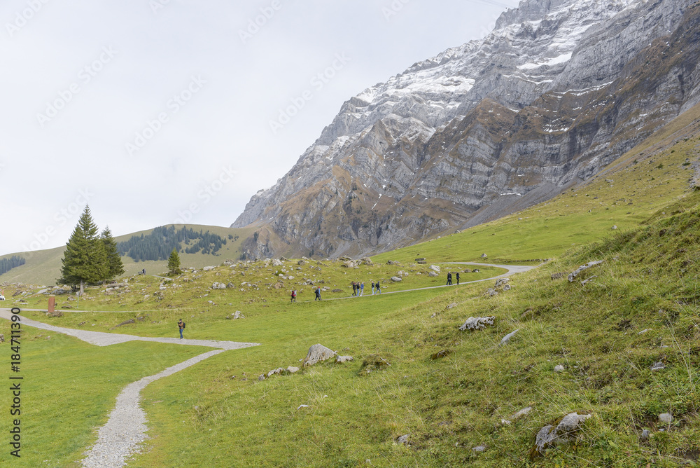 Fototapeta premium Beautiful view of valley mountain Saentis, Switzerland