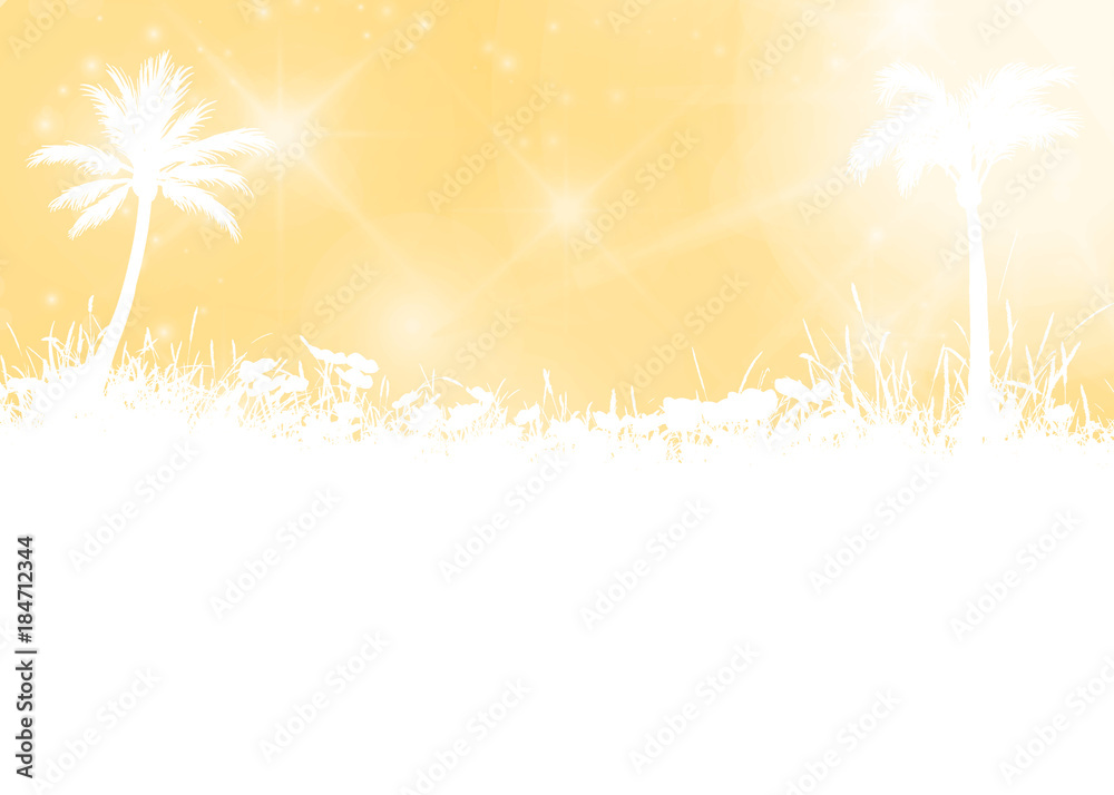 Summer background with palm trees and rays of light (gold) Summer background with palm trees and rays of light (gold)