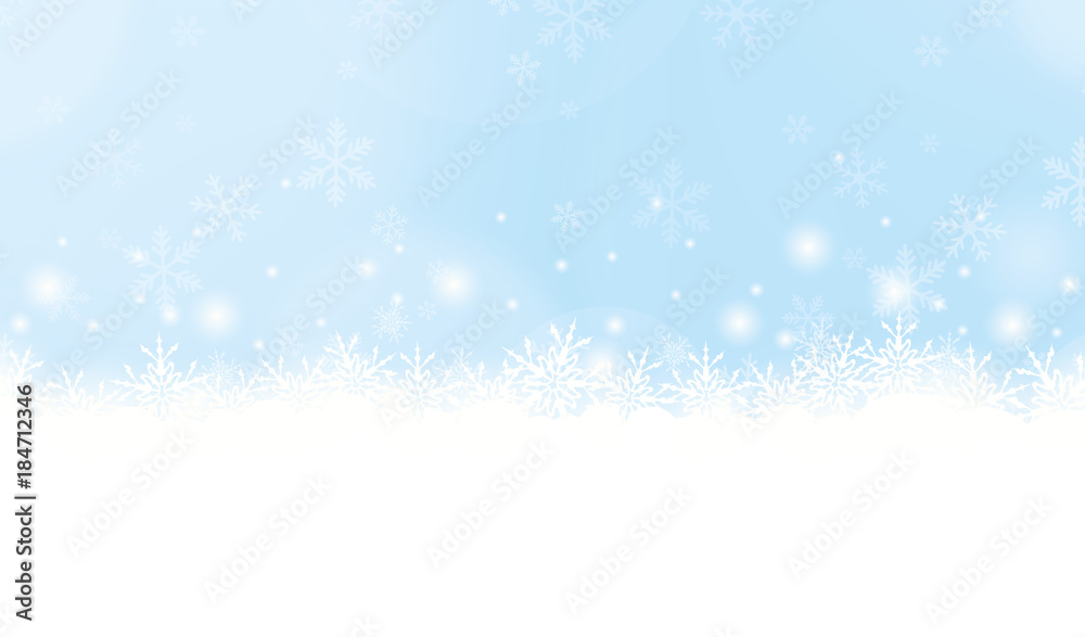 Winter background with snowflakes (blue)