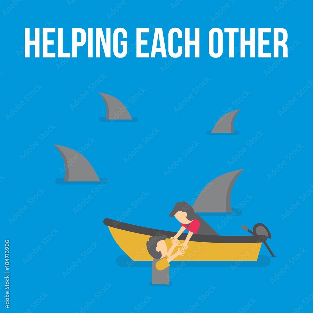 Helping Each Other Illustration