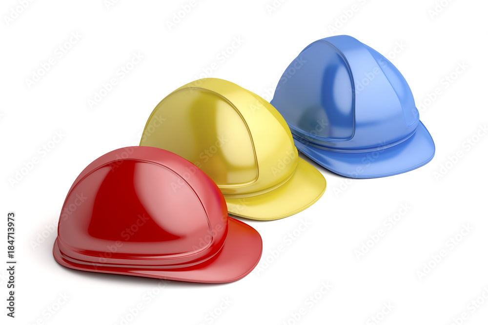 Fototapeta premium Safety helmets with different colors