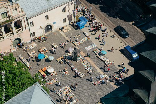 Lviv city panorama view 