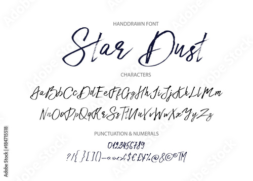 Star dust. Handdrawn vector font.