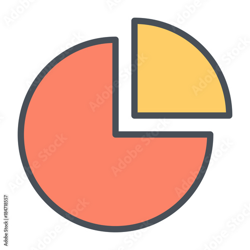 Pie Chart Pixel Perfect Vector Thin Line Icon 48x48. Simple Minimal Pictogram