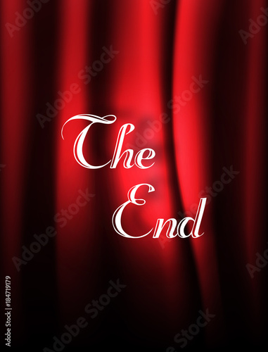 Scene cinema the end background. Movie ending screen background.Vector illustration