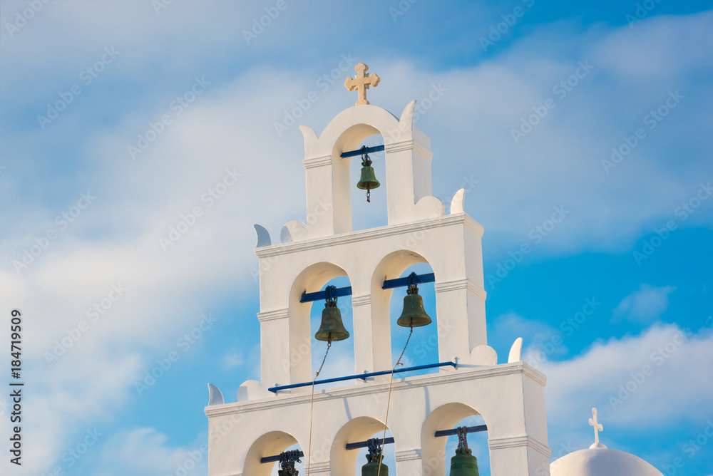 Church bells on Santorini Island in Greece