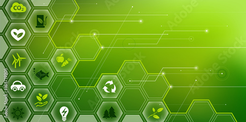 green & environmentally friendly technology vector