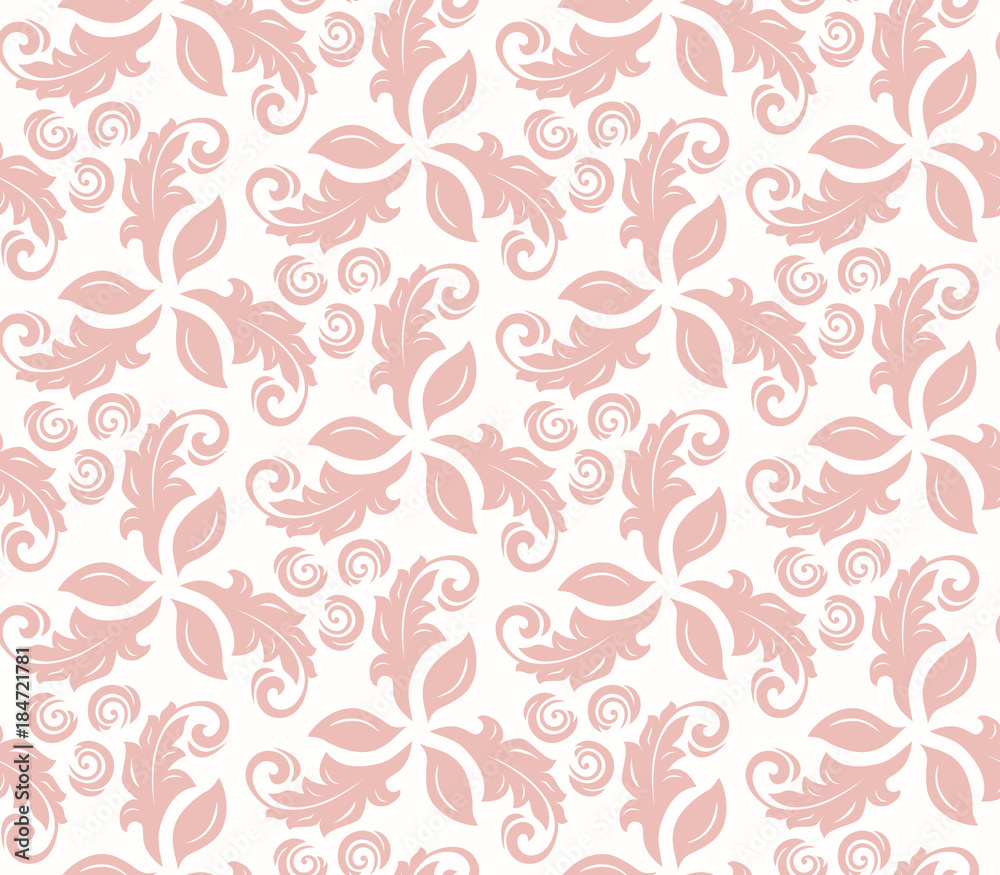 Obraz premium Floral pink ornament. Seamless abstract classic background with flowers. Pattern with repeating elements