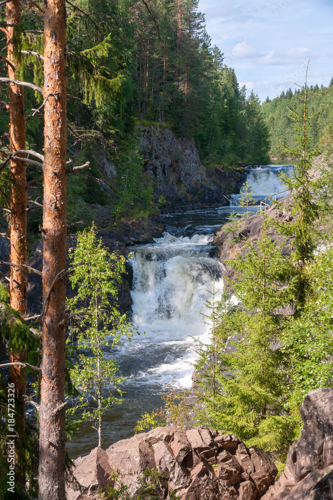 Kivach waterfall in natural reserve, Karelia, Russia Kivach waterfall in natural reserve, Karelia, Russia