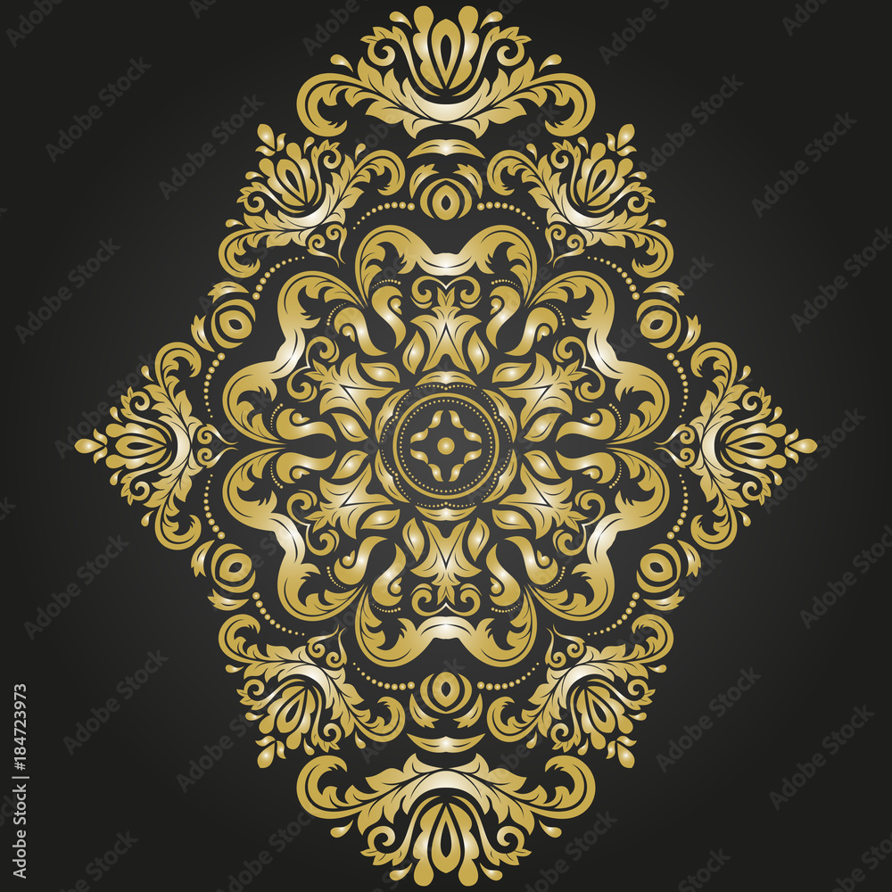 Elegant golden ornament in classic style. Abstract traditional pattern with oriental elements, Classic vintage pattern