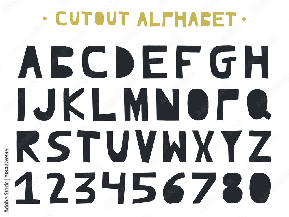 Cutout ABC - Latin alphabet. Unique handmade letters in scandinavian style. Cutout ABC - Latin alphabet. Unique handmade letters in scandinavian style.