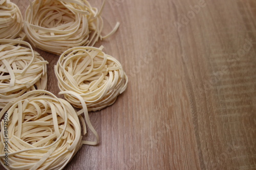 Fresh pasta on a table