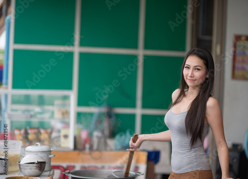 sexy women chefs are making noodles.
