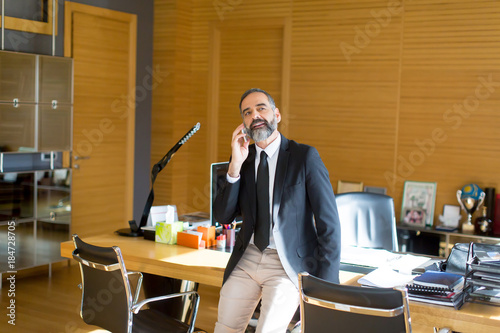 Senior businessman using mo...