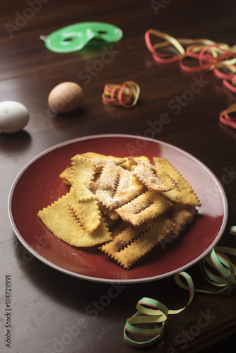 Chiacchiere typical Italian sweets in carnival period