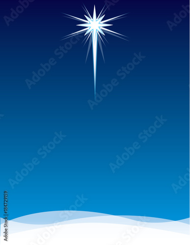 Star of Bethlehem Background with Merry Christmas for Poster or Invitation