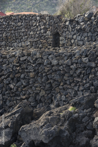 lava stone wall in Sicily