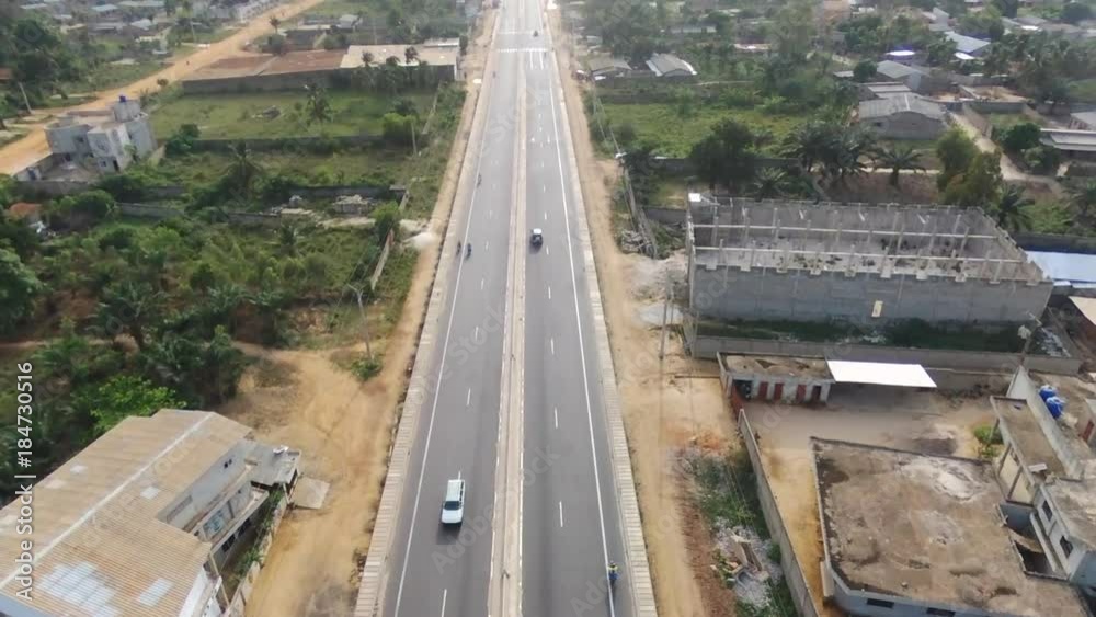 Tilt up aerial, Africa highway Tilt up aerial, Africa highway