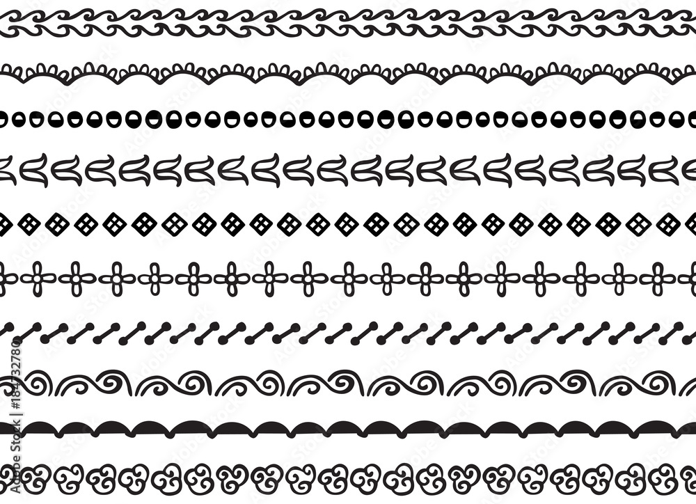 Illustrated seamless borders Illustrated seamless borders