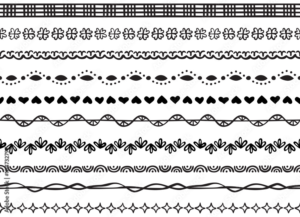 Illustrated seamless borders Illustrated seamless borders
