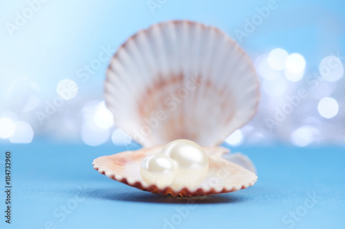 pearls on the blue background