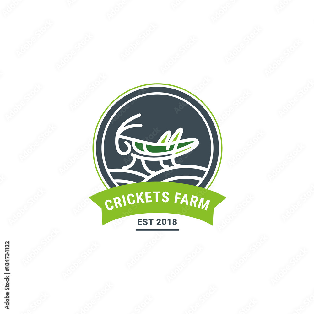 Grasshopper on the field. Geometric figure. logo Grasshopper on the field. Geometric figure. logo