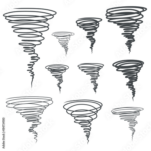 Tornado abstract drawing. Vector illustration photo