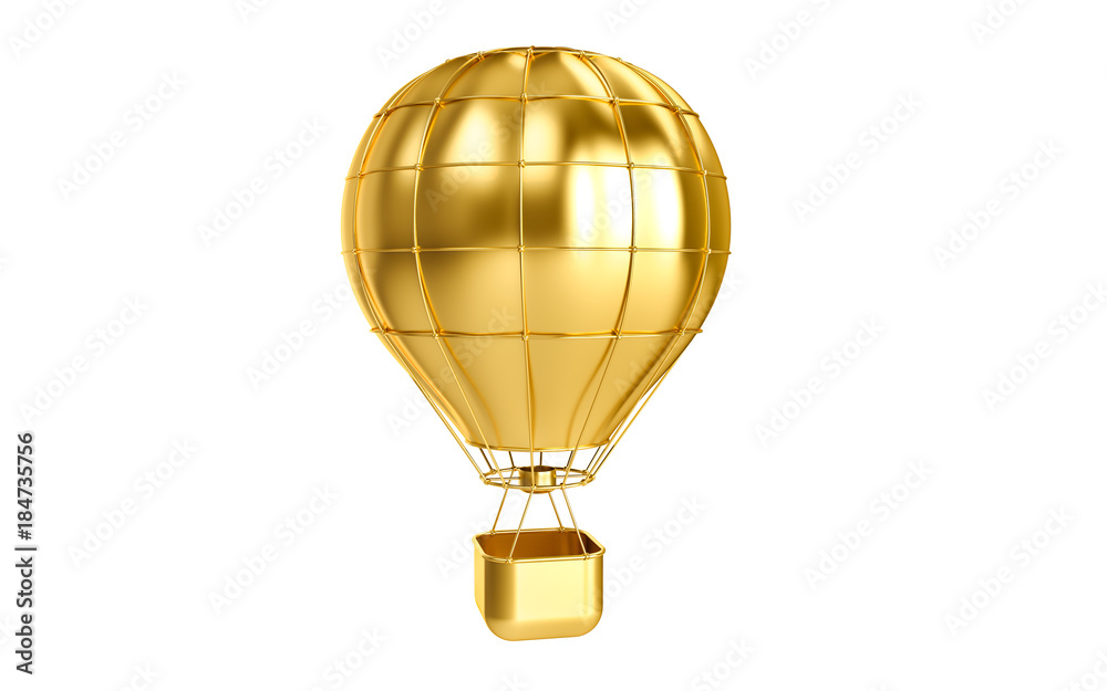 Hot air balloon on a isolated background. Travel concept template design. 3d render Hot air balloon on a isolated background. Travel concept template design. 3d render