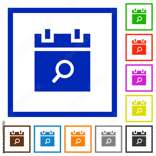 Find schedule item flat framed icons