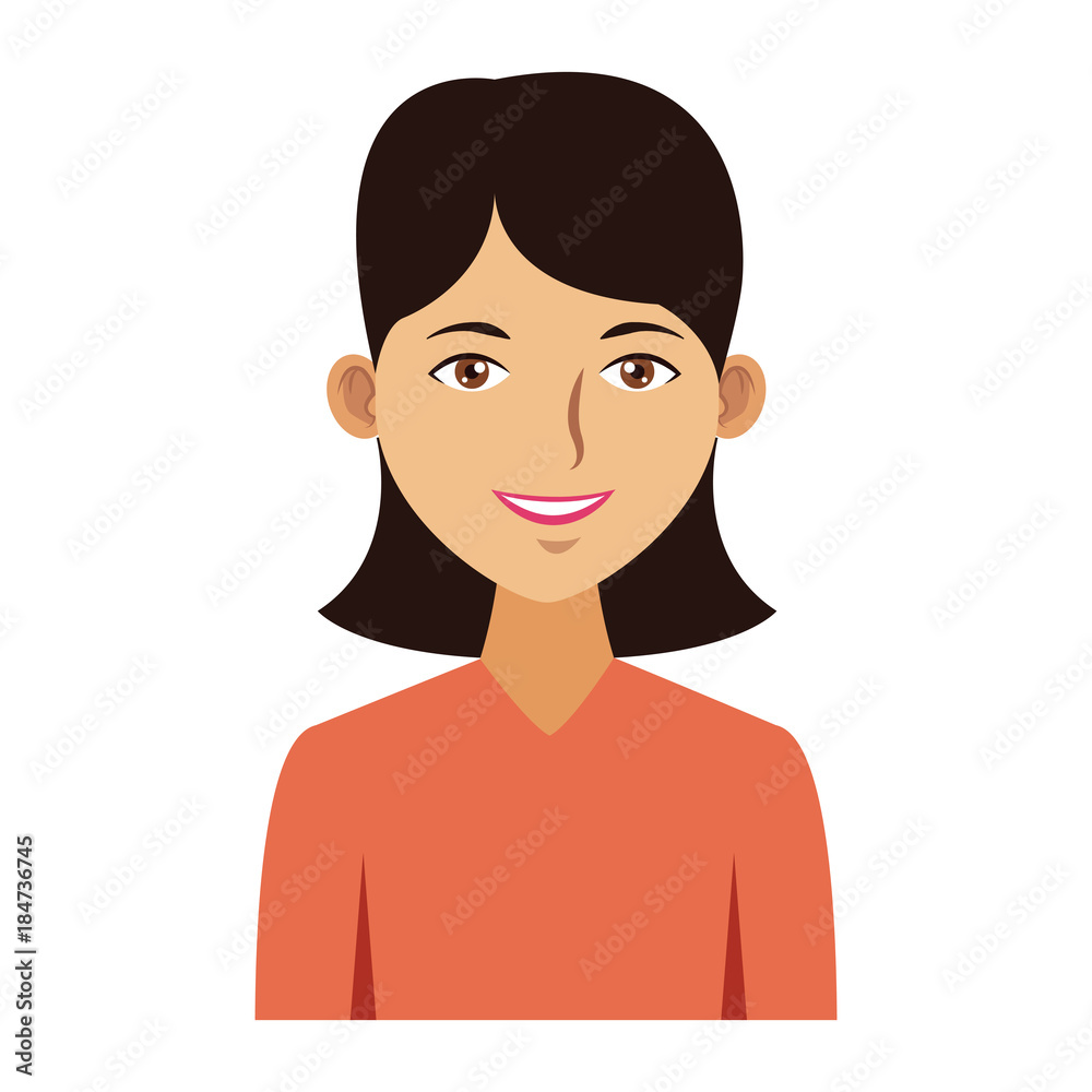 Young woman profile cartoon Young woman profile cartoon