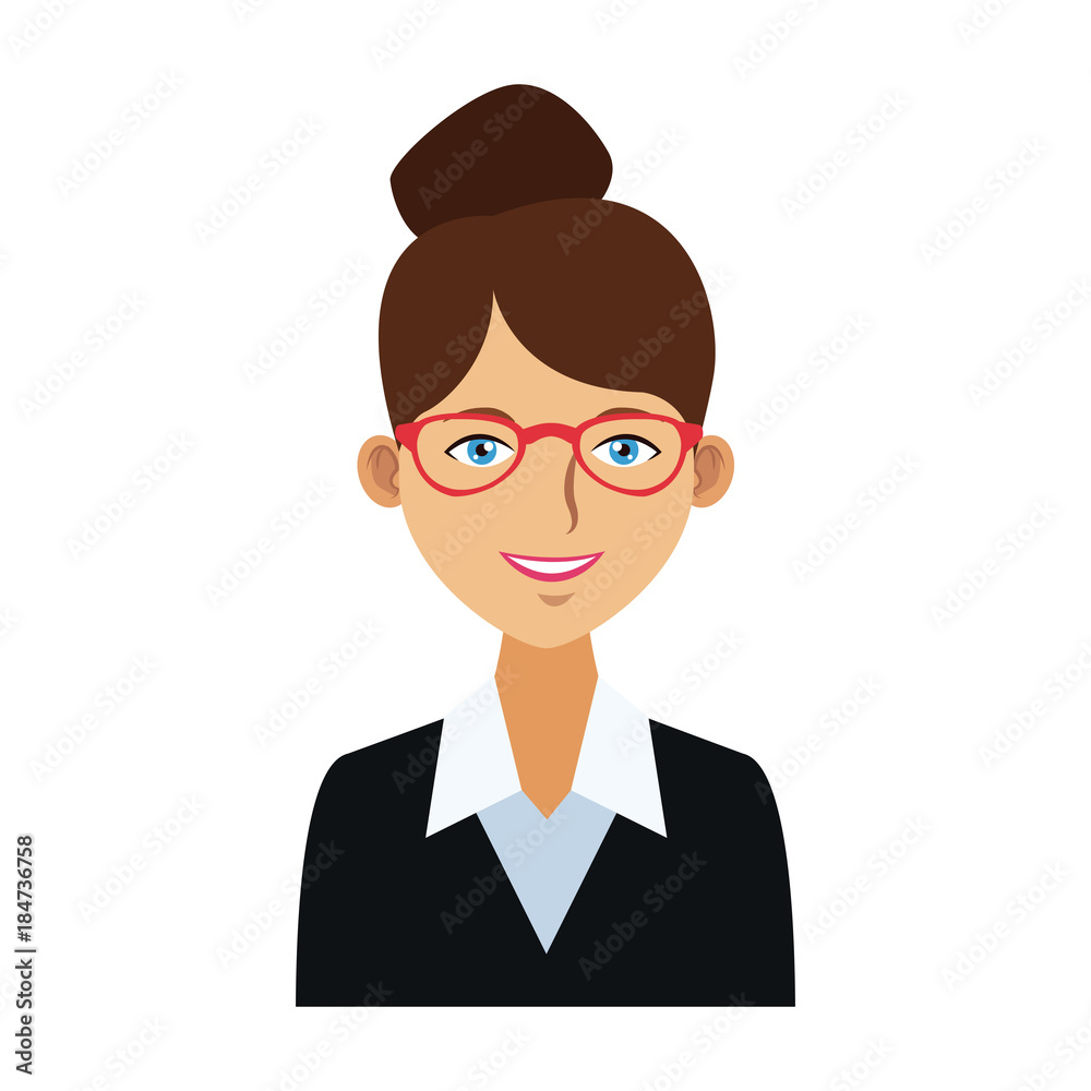 Young woman profile cartoon